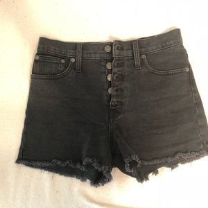 High-Rise Denim Boyshorts Faded Black